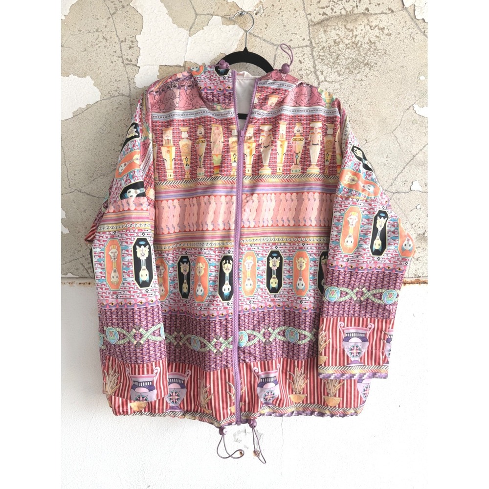 Gorman Rain Jacket Windbreaker Egyptian Womens M/L Jess Johnson‎ Artist Collab